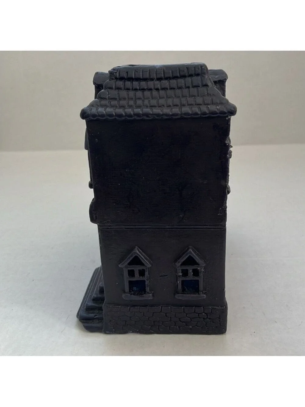 Pottery Barn Wax Haunted House Votive Candle Holder Halloween Vintage Black